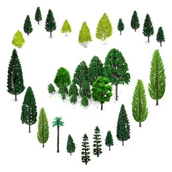 30 adet Karışık Model Ağaçları 1.5-6 inç (4 -16 cm) Ho Ölçekli Ağaçlar Diorama Malzemeleri Model Tren Manzara Simülasyon Ağaçları