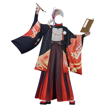 Oyun Genshin Darbe Kaedehara Kazuha Cosplay Kostüm Erkek Yukata Haori Kimono Üniforma Aktivite Parti Rol Oynamak Giyim