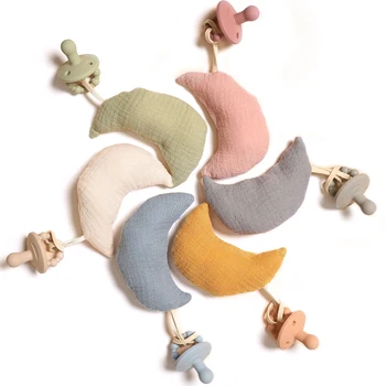 Bebek oyuncakları Ay Gülen Bebek Peluş Çıngırak Yatak Çan Oyuncak Yenidoğan Bebek Bebek Emzik Silikon Güvenlik Bebek Emzik Aksesuarları