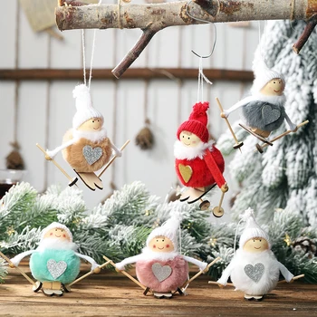 Zilue Noel Dekorasyon Yeni Saç Topu Aşk Melekler Küçük Kolye Peluş Bebek Yılbaşı Ağacı Yaratıcı Dekorasyon Malzemeleri