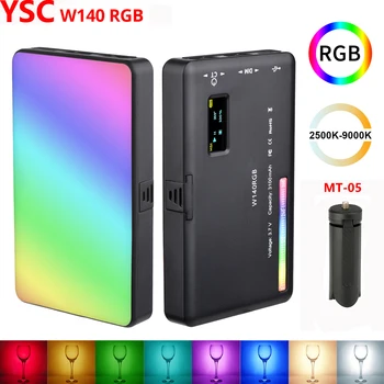 YSC W140RGB W64RGB LED Video ışığı Şarj Edilebilir Fotoğraf dolgu ışığı CRI95+ 2500K-9000K Kısılabilir Vlog Canlı Akış