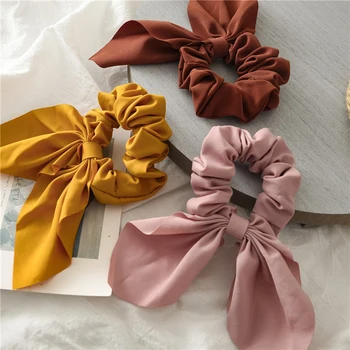 Yeni Yaz Renkli Şifon Düğüm Yay Elastik Saç Bantları At Kuyruğu Tutucu Scrunchie lastik bantlar moda saç aksesuarları