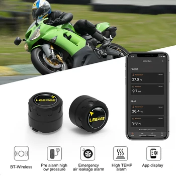Motosiklet TPMS Sensörleri Bluetooth / 4 / 5 0 Lastik Basıncı İzleme Sistemi Çukur Bisiklet Lastiği Aksesuarları BMW Honda Suzuki Kawasaki İçin