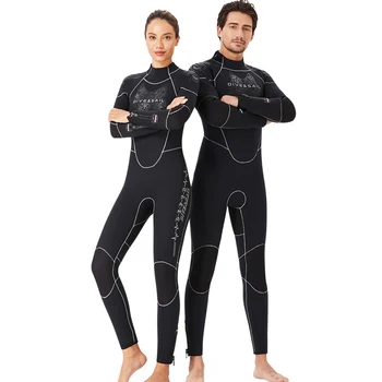 Premium 3MM / 5MM Neopren Wetsuit Erkekler Kadınlar için Derin Tüplü Dalış Dalış Kalınlaşmış Sıcak Wetsuit Yüzme Kayaking Sörf takım Elbise