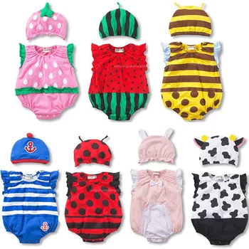 2020 Bebek Giysileri Yaz Yenidoğan Bebek Tulum Güzel Meyve Giyim Kostümleri Çocuk Kız Kolsuz Tulum Erkek Giysileri
