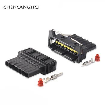 1 Takım 7 Pin Sensör Konnektörü Mühürlü Konut Adaptörü Plastik araba soketi Otomotiv Elektrik Su Geçirmez Erkek veya Dişi Fiş