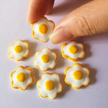 8 adet Yumurta DIY Balçık Malzemeleri Aksesuarları Balçık Dolgu Minyatür Reçine Çocuklar Polimer Hamuru Hediye