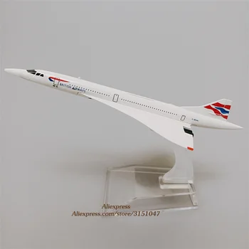 16cm Uçak Modeli Hava İngiliz Concorde Uçak Modeli Diecast Metal Alaşım Hava Uçak Uçaklar Modeli 1: 400 oyuncak uçak Hediye