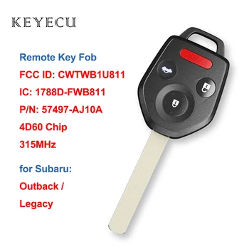 Keyecu Uzaktan Kumanda Araba Anahtarı Fob 4 Düğmeler 315MHz ile 4D60 Çip Subaru Legacy Outback 2011 için 2012 2013 2014 CWTWB1U811