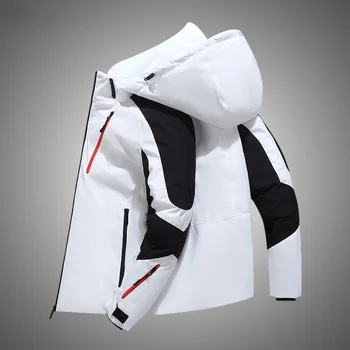 Kış Patchwork balon ceket erkek Kalınlaşmak Sıcak Aşağı Ceketler 2021 Açık Erkek Rüzgar Geçirmez Beyaz Ördek Aşağı Parka Ceket Kıyafetler