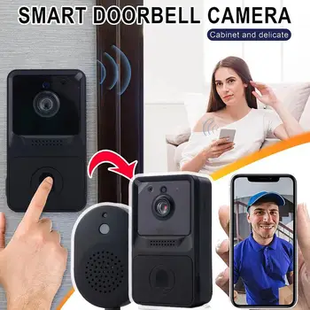 Akıllı Video Kapı Zili, Kablosuz Kapı Zili WiFi Uzaktan Ev İnterkom kapı zili İle HD IR Gece görüşlü Güvenlik Kamera